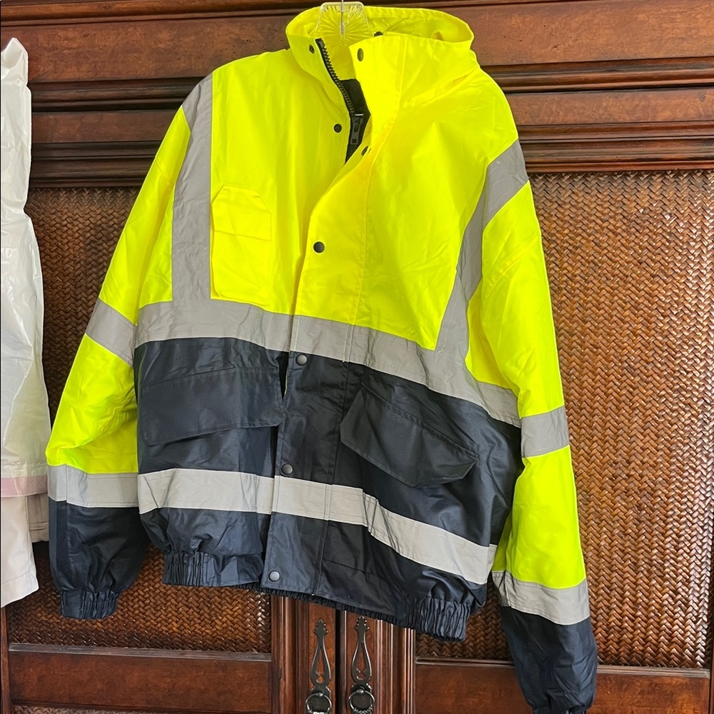 Neon Yellow and Black Windbreaker